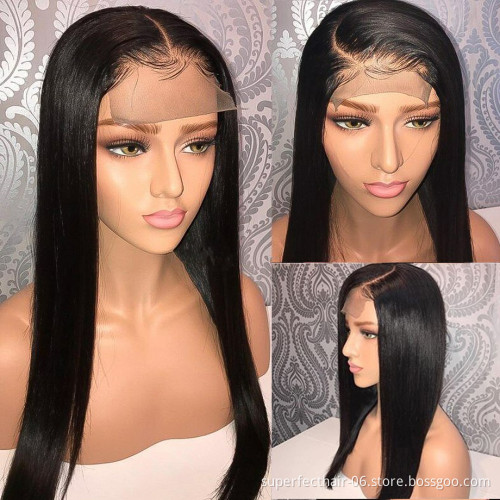 Wholesale Price 4x4 Body Wave & Straight Lace Closure Wig Pre Plucked With Baby Hair Cuticle Aligned Raw Virgin Human Hair Wigs